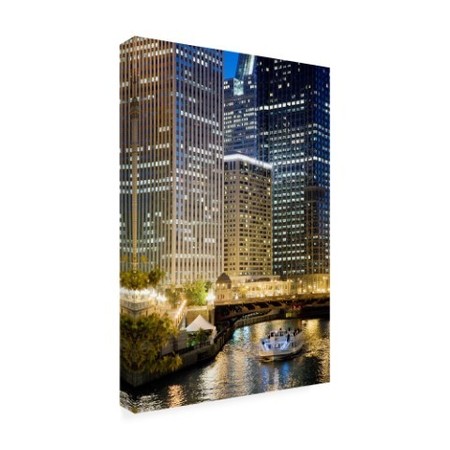 Trademark Fine Art Monte Nagler 'Chicago At Night Chicago Color 2' Canvas Art, 16x24 ALI44957-C1624GG